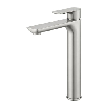 Aquaperla Vog Brushed Nickel tall basin mixer tap for vessel and above-counter basins