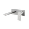 Aquaperla Vog Brushed Nickel wall basin mixer set with spout