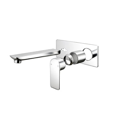Aquaperla Vog Chrome wall basin mixer set with spout