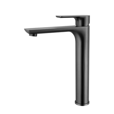 Aquaperla Vog Gunmetal tall basin mixer tap for vessel and above-counter basins