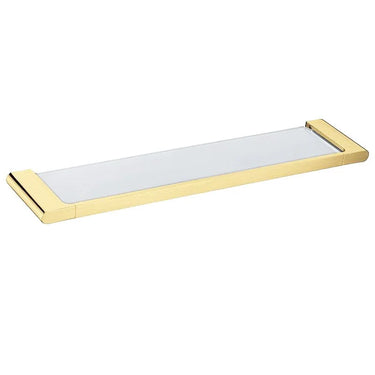 Aquaperla Vog Light Brushed Brass Glass Shelf 550mm