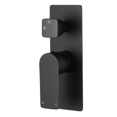 Aquaperla Vog Matte Black shower wall mixer with diverter