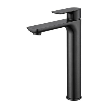 Aquaperla Vog Matte Black tall basin mixer tap for vessel and above-counter basins