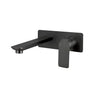 Aquaperla Vog Matte Black wall basin mixer set with spout
