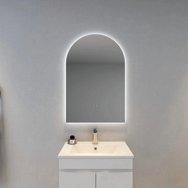Arched LED Mirror 600x900mm Aura Frameless Anti - Fog Backlit - RJ Bathroom