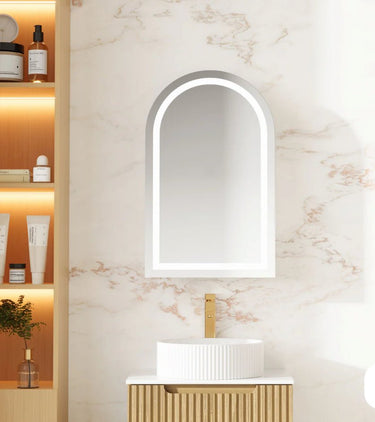 Arched LED Mirror Shaving Cabinet 500*900mm Athena PVC - RJ Bathroom