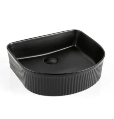 Arco Arched Flueted Above Counter Matte Black Basin - RJ Bathroom