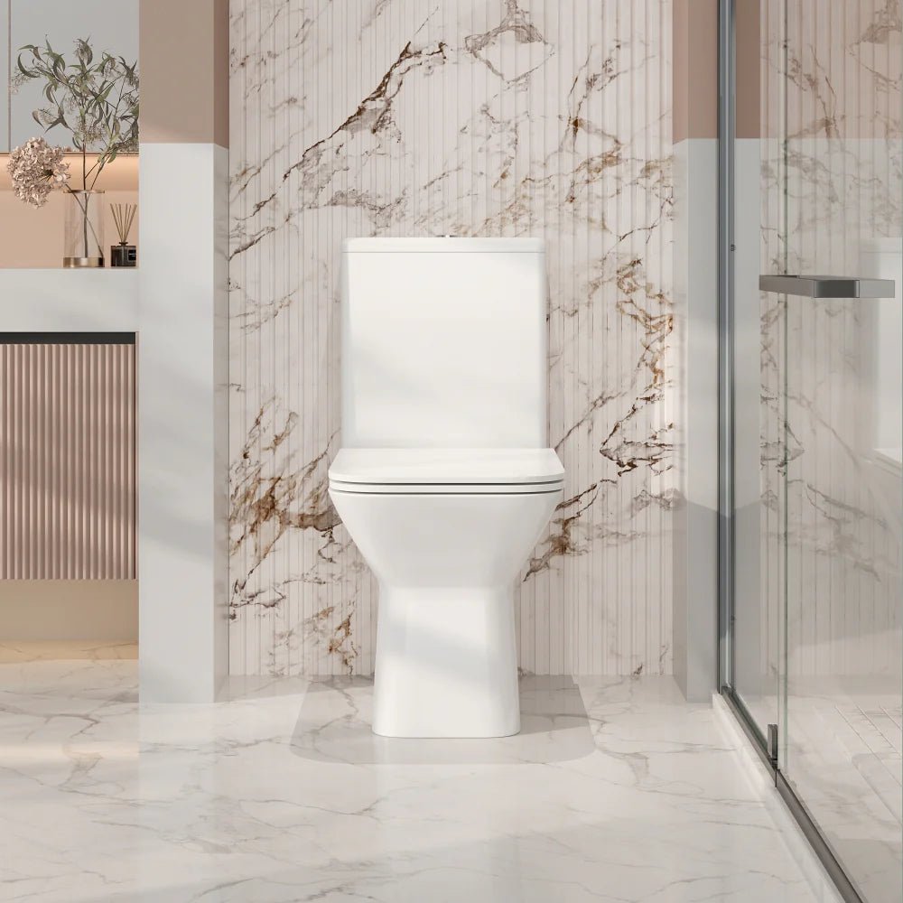 Aria Rimless Back To Wall Ceramic Toilet Suite - RJ Bathroom