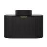 Avalon 750mm Fluted Curved Wall Hung Matte Black Vanity Calacatta Stone top - RJ Bathroom