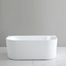 Bari 1500mm fluted back to wall freestanding bath in Gloss White