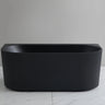 Bari 1500mm Fluted Back to Wall Freestanding Matte Black Bathtub - RJ Bathroom