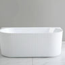 Bari 1500mm Fluted Back to Wall Freestanding Matte White Bathtub - RJ Bathroom