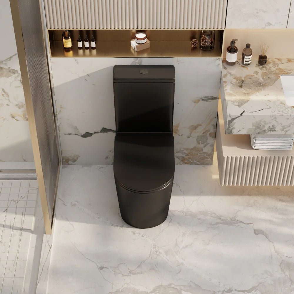 Berlin Tornadol Rimless Quiet High End Back To Wall Ceramic Matte Black Toilet Suite - RJ Bathroom
