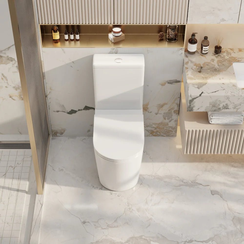 Berlin Tornadol Rimless Quiet High End Back To Wall Ceramic Matte White Toilet Suite - RJ Bathroom