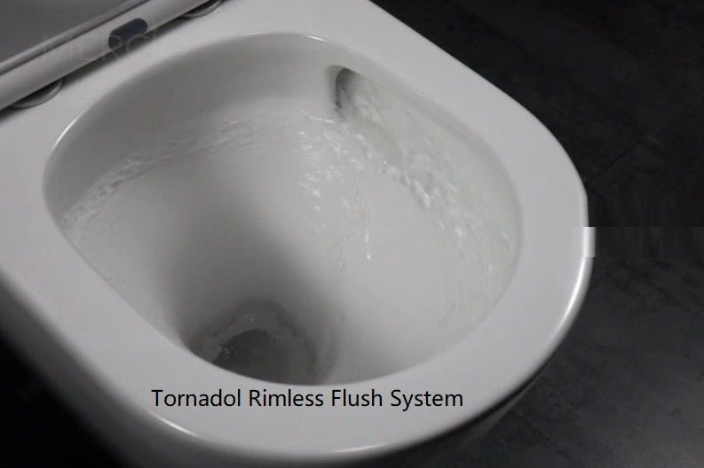 Berlin Tornadol Rimless Quiet High End Back To Wall Ceramic Matte White Toilet Suite - RJ Bathroom
