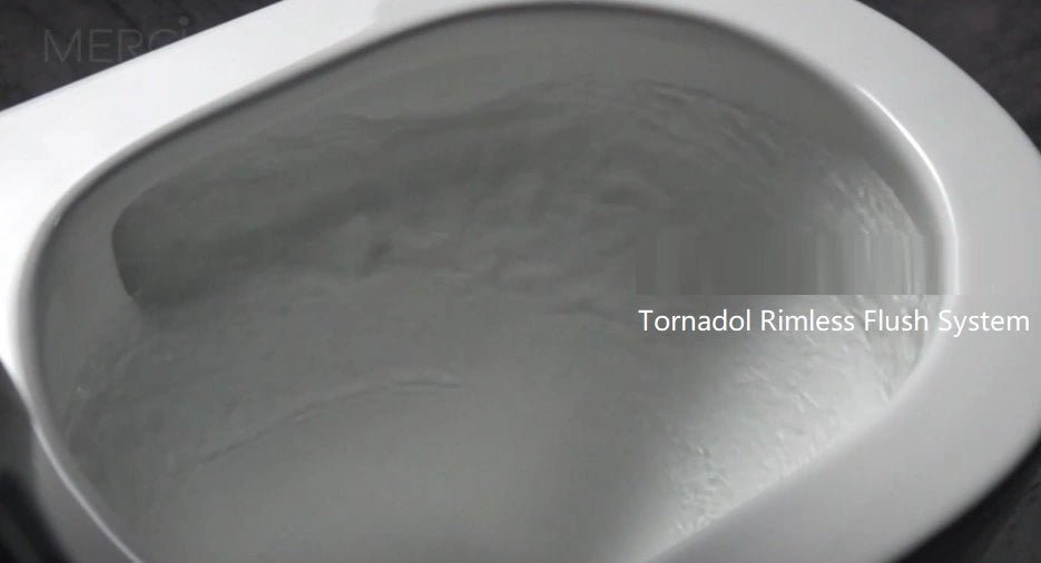 Berlin Tornadol Rimless Quiet High End Back To Wall Ceramic Matte White Toilet Suite - RJ Bathroom