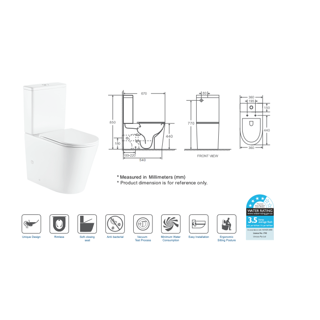 Berlin Tornadol Rimless Quiet High End Back To Wall Ceramic Matte White Toilet Suite - RJ Bathroom