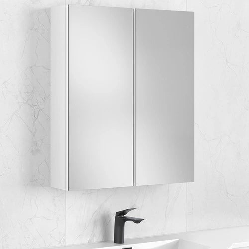 Bianca Gloss White PVC Waterproof 600mm Mirror Shaving Cabinet - RJ Bathroom