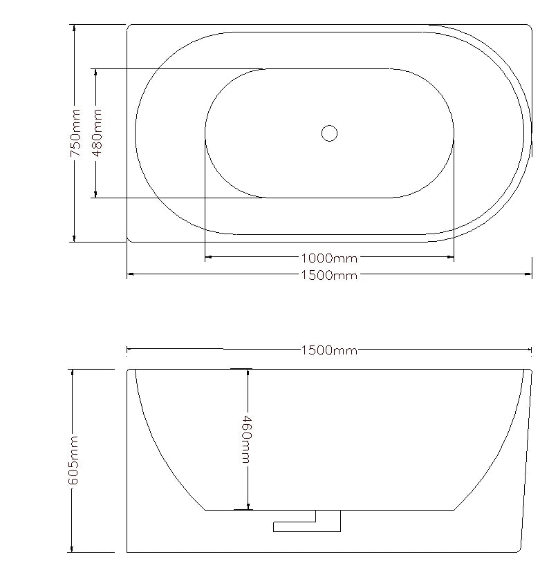 Binge 1400mm Left Corner Back to Wall Gloss White Bathtub - RJ Bathroom