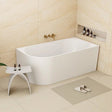 Binge 1700mm Fluted Right Corner Back to Wall Matte White Bathtub - RJ Bathroom