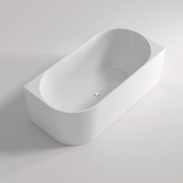 Bingie 1700mm right skirted corner bath with overflow in Gloss White