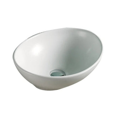 Birch 400x350mm Oval Above Counter Matte White Basin - RJ Bathroom