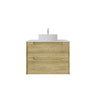 Brooklyn 750mm Ashwood Timber Wall Hung Vanity front view with 2 soft-close drawers - RJ Bathroom