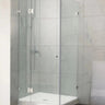 Brushed Nickel Frameless Corner Shower Screen - RJ Bathroom