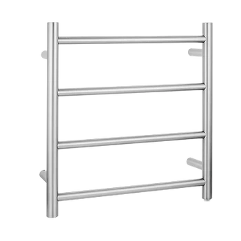 Electric Heated Towel Rail Towel Rack Brushed Nickel Round 4 Bars