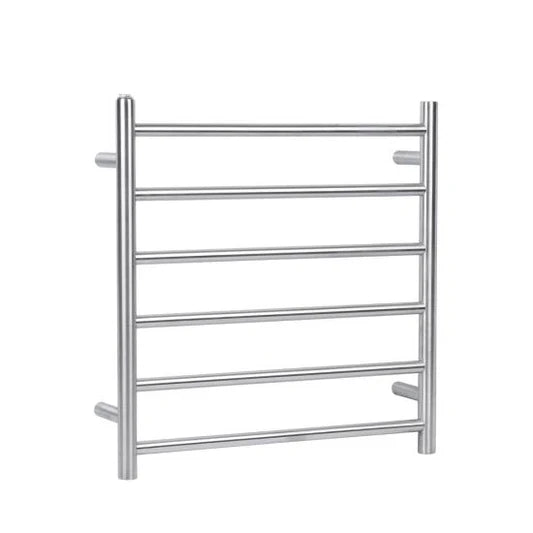 Electric Heated Towel Rail Towel Rack Brushed Nickel Round 6 Bars