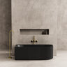 Capri 1700mm fluted left corner freestanding bath in Matte Black