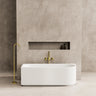 Capri 1700mm fluted left corner freestanding bath in Matte White