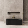 Capri 1700mm fluted right corner freestanding bath in Matte Black
