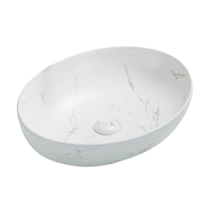 Carey Above Counter Matte Carrara White Basin - RJ Bathroom