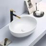 Carey 520mm oval above counter basin in matte white on a white bathroom bench