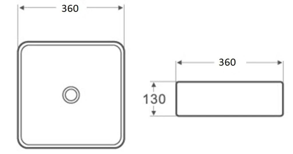 Carrara Gold Vein 370mm Square Above Counter Matte White Basin - RJ Bathroom
