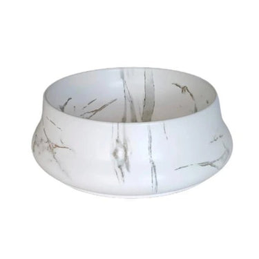 Carrara Gold Vein 400x400mm Round Above Counter Matte White Basin - RJ Bathroom