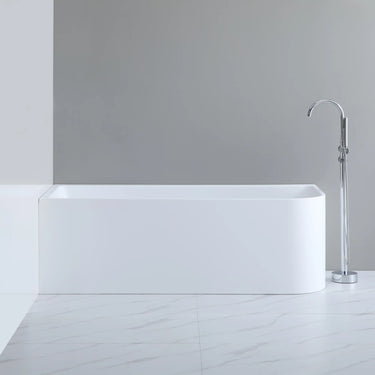 Casey 1400mm left corner freestanding bath 520mm high in Gloss White