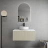 Ceto Ensuite Slim Fluted Wall Hung Drawer Vanity 900*395mm Coastal Oak with Stone Top - RJ Bathroom
