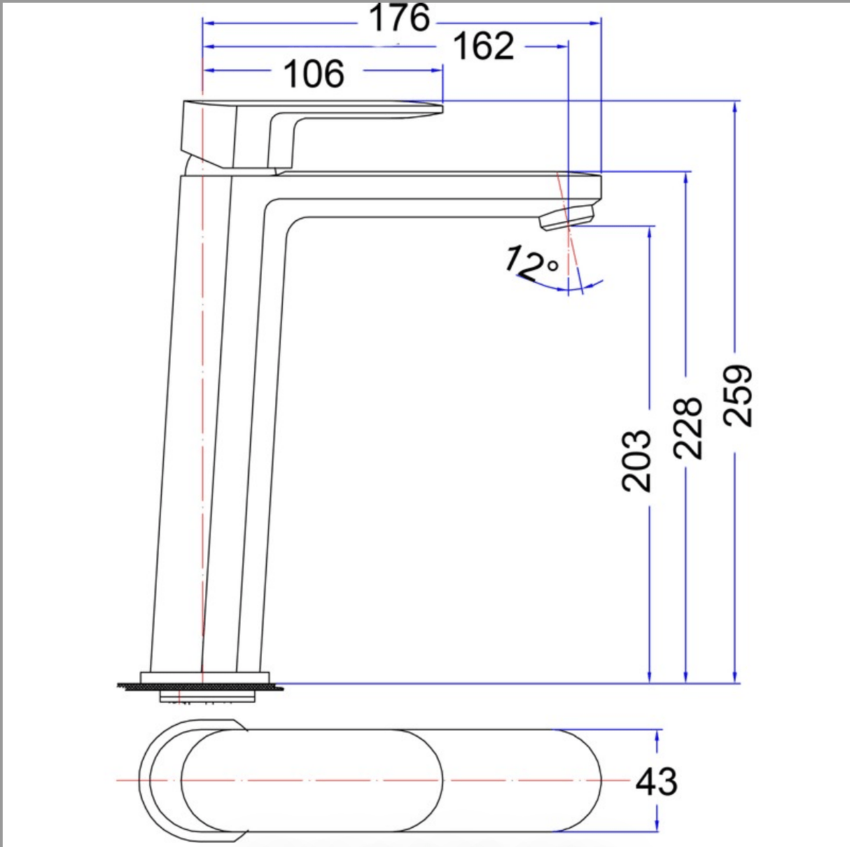 Cora High Rise Basin Mixer Chrome - RJ Bathroom