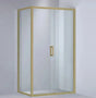 Covey Brushed Gold Semi Frameless Corner Sliding Door Shower Screen - RJ Bathroom