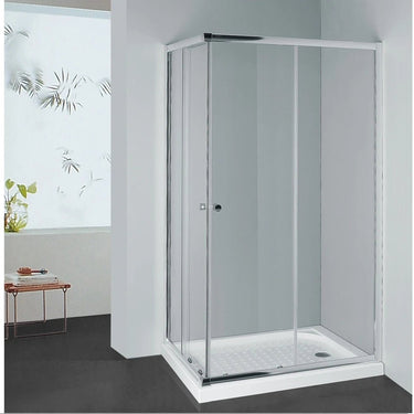Covey Chrome 800/850/900/950/1000/1050/1100/1200mm Semi Frameless Double Sliding Corner Shower Screen - RJ Bathroom