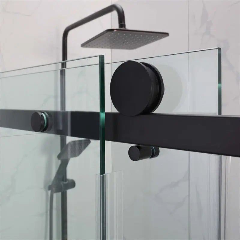 Covey Frameless Matte Black Corner Sliding Door Shower Screen - RJ Bathroom