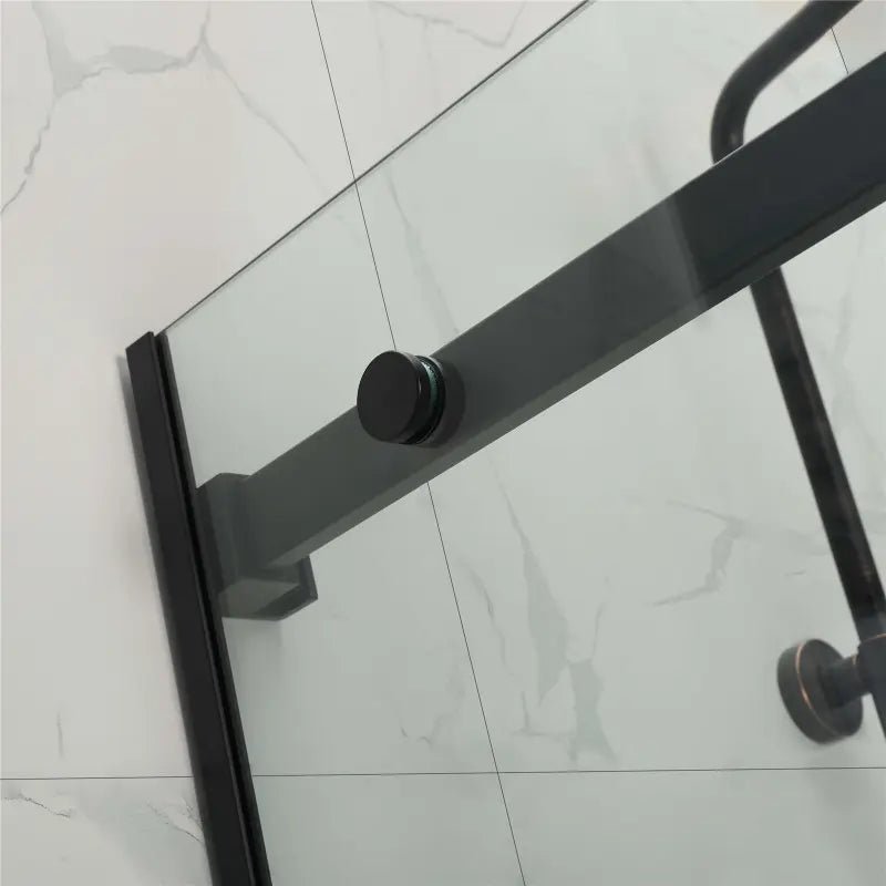 Covey Frameless Matte Black Corner Sliding Door Shower Screen - RJ Bathroom
