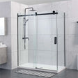Covey Frameless Matte Black Corner Sliding Door Shower Screen - RJ Bathroom
