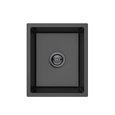 Crete 380x450mm Matte Black single bowl granite sink