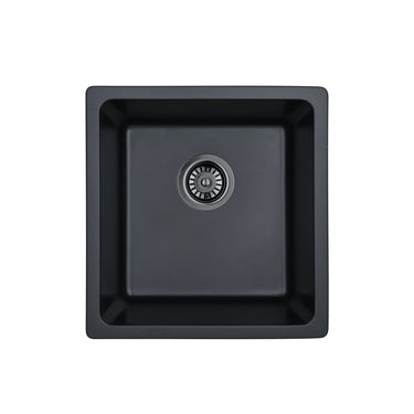 Crete 430x450mm Matte Black single bowl granite sink