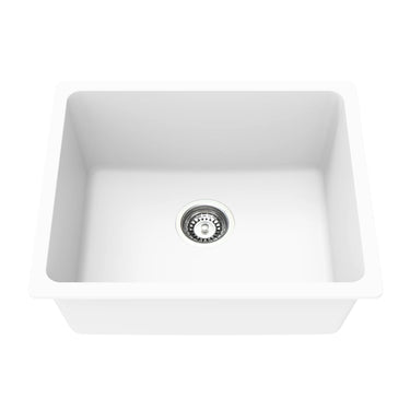 Crete 550x450mm Matte White single bowl granite sink