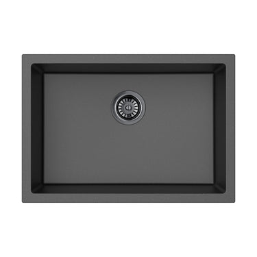 Crete 660x460mm Matte Black single bowl granite sink