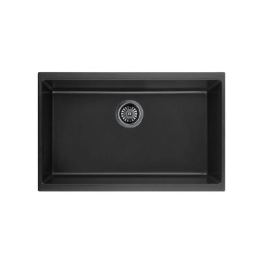 Crete 730x460mm Matte Black single bowl granite sink